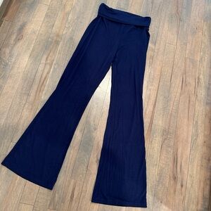 Navy Blue Women's Fold over pajama leggings